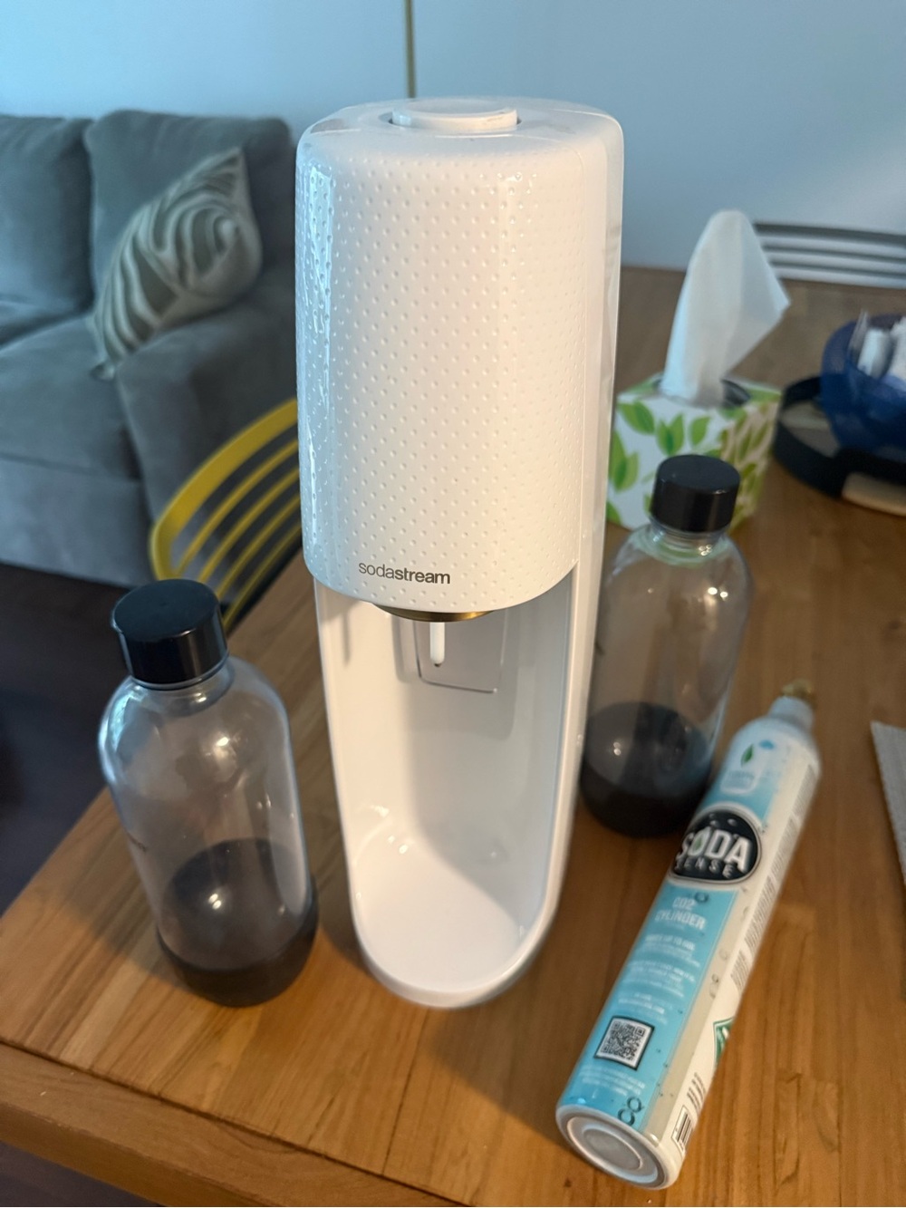SodaStream White Sparkling Water Maker with Bottles